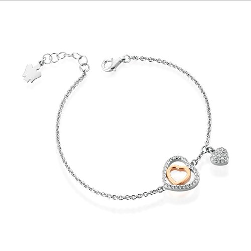 Bracciale Doppio Cuore Argento Robertyo Giannotti GIA454